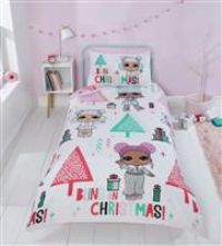 LOL Surprise Christmas White & Pink Kids Bedding Set- Single