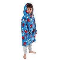 Spiderman Webs Children&Rsquo;S Wearable Hooded Blanket Poncho &Ndash; Small