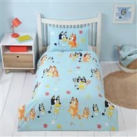Bluey Celebrate Cotton Blue & White Kids Bedding Set-Toddler