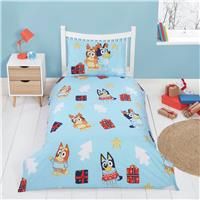 Bluey Christmas Cotton Blue & White Kids Bedding Set-Toddler