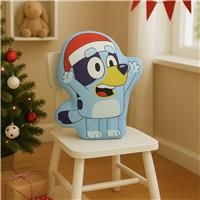 Bluey Christmas Shaped Cushion - Blue - 40x30cm