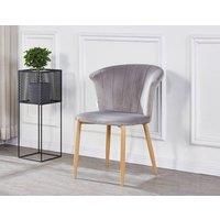 Life Interiors Elsa Velvet Retro Dining Chair, Grey