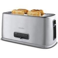 Breville Edge Silver 4-Slice Toaster with Extra Long Slots and High-Lift | Brushed Stainless Steel [VTR023]