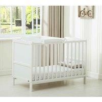 MCC Orlando Wooden Baby Cot Bed White With Top Changer