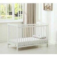 MCC Brooklyn Baby Cot Crib White With Mattress, White