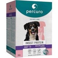 Percuro, 2Kg Adult Medium/Large Breed, Dry Hypoallergenic Dog Food for Healthy Body & Mind, No Animal Livestock Ingredients, Hypoallergenic Insect Protein, No Artificial Additives, Sustainable