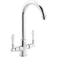 Streame by Abode Keswick Swan Neck Dual Lever Mono Mixer Chrome (661JM)