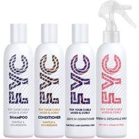 FYC For Your Curls Shampoo, Conditioner, Refresh & Detangle Spray & Leave In Conditioner in White | Size: 250ml