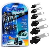 6 Piece Fix A Zipper Zip Fixer Slider Instant Repair Kit Replacement 3 Sizes NEW