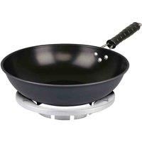 Carbon Steel Wok Chinese Stir Fry Cooking Non Stick Frying Pan With Stand 30cm