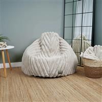 rucomfy Faux Fur Large Bean Bag - Linen