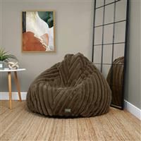 Rucomfy Ribbed Faux Fur Beanbag- Chocolate