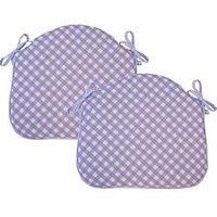 Rucomfy Single Seat Indoor/Outdoor Chair Seatpad - 2 Pack- Lilac Gingham