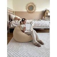Rucomfy Slouchbag Kids Bean Bag - Teddy Fleece - Taupe