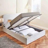 Double Ottoman Bed With Mattress Small Double King Size Grey Velvet Storage Bed