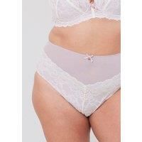 Oola Lingerie High Waist Knicker - Size 26-28 | Women/'s Ivory & Nude Tonal Lace & Mesh Knicker | Soft, Breathable & Comfortable Full Coverage High Waisted Brief | Pants & Underwear for Plus Size Women