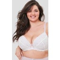 Oola Lingerie Lace Padded Bra - Size 42DD | Ivory & Nude Plunge Bra, Pack of 1 | Adjustable, Low Cut & Underwired for Large Breast Support, Shape & Lift | Women/'s Plus Size Bras, Underwear & Lingerie