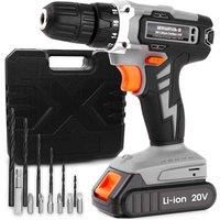 Cordless Drill 20V Battery Driver Combi Set with Fast Charger