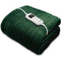 Dreamcatcher Luxurious Green Heated Throw Electric Blanket, 160 x 120cm Heated Blanket Machine Washable Soft Fleece Electric Throw Overblanket with Hr 12HR Timer and 9x Control Heat Settings