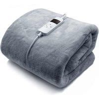 Purus Luxurious Faux Fur Electric Heated Throw 160 x 130cm Soft Cosy Plush Faux Fur, Heated Electric Blanket, Large Overblanket with Timer and 9 Control Heat Settings Dark Grey