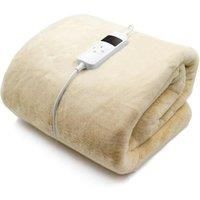 FAUX FUR ELECTRIC FLEECE HEATED THROW OVER BED BLANKET DOUBLE SINGLE TIMER