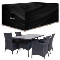 Futura Premium Rectangular Garden Furniture Covers Waterproof 213x132x72cm, Heavy Duty 600D Oxford Fabric Outdoor Table, Patio & Rattan Garden Furniture Covers, PVC Lined, Air Vents and UV Safe