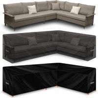 Futura Premium L Shaped Garden Furniture Covers Waterproof 260x210x80cm, Heavy Duty 600D Oxford Fabric Outdoor Table, Patio & Rattan Garden Furniture Covers, PVC Lined, Air Vents and UV Safe