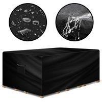 Gracious Gardens Rectangular Garden Furniture Covers Waterproof 180x120x74cm, Oxford Fabric Outdoor Table, Patio & Rattan Garden Furniture Covers, PVC Lined, Air Vents and UV Safe