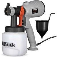 Terratek Paint Sprayer 350W, Electric HVLP Hand Held Fence Paint Sprayer, 3 Spray Patterns, Adjustable Valve, Ideal Garden Fence Sprayer for Walls, Furniture, Ceilings with 800ML Spray Gun Container