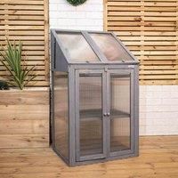 Samuel Alexander Wooden Mini Greenhouse Cold Frame - Small Greenhouse Grey H120 x W69 x D49cm