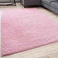 THE RUGS Living Room Rug - Shaggy Soft And Elegant Carpets For The Bedrooms And Kitchen, Easy To Clean, Many Different Sizes (60x110 cm, Pink)