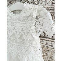 Lilly + Bo Girl's Audrey in Ivory Party or Flower Girl Dress in Natural | Size: 7-8 Years