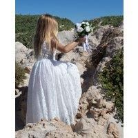 Lilly + Bo Girl's Saffron Ivory White Luxurious Lace Flower Girl Dress in Natural | Size: 11-12 Years