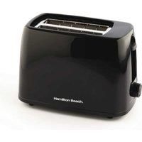 Hamilton Beach Essential 2-Slice Toaster, Plastic, 6 Browning Levels, Removable Crumb Tray, Wide Slots, Compact, Integrated Cord Storage, 650W - HB1116B, Black