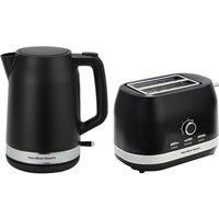 Hamilton Beach Ella Breakfast Bundle, 1.7L Kettle, 2 Slice Toaster, Boil Dry Protection, Compact, 7 Browning Levels, Removable Crumb Tray, Kettle & Toaster Set - HBELLAMB, Black