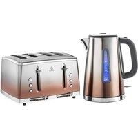Russell Hobbs Eclipse Copper Sunset Kettle & 4 Slice Toaster Matching Set