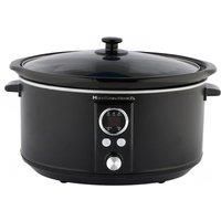 Hamilton Beach Slow Cooker, Digital, 6.5 litres, 320W, Family-Sized, Makes 8+ Portions, 3 Heat Settings, Removable, Dishwasher Safe Ceramic Bowl, Black - HBCDE650BLK