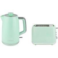 Hamilton Beach Kettle and Toaster Set, Miami, Electric Kettle 1.7L, Wide Slot Toaster 2 Slice, Boil Dry Protection, 7 Variable Browning Levels, Mojito Mint - HBMIAM