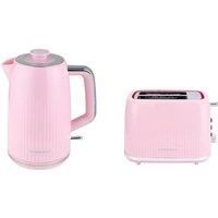 Hamilton Beach Kettle and Toaster Set, Miami, Electric Kettle 1.7L, Wide Slot Toaster 2 Slice, Boil Dry Protection, 7 Variable Browning Levels, Flamingo Pink - HBMIAF