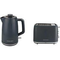 Hamilton Beach Kettle and Toaster Set, Miami, Electric Kettle 1.7L, Wide Slot Toaster 2 Slice, Boil Dry Protection, 7 Variable Browning Levels, Charcoal Grey - HBMIACH