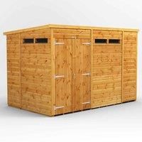 Power Pent 10' x 6' Double Door Security Shed, Brown