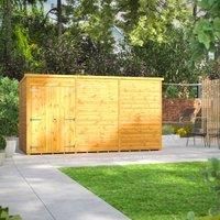 Power Pent 12' x 6' Windowless Double Door Garden Shed, Brown