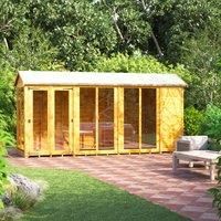 Powersheds High Grade Premium Apex Summer House Wooden Shed with Security Features, PVC Window Sills, Door & Window Flexibility, made from Extra Thick Timber