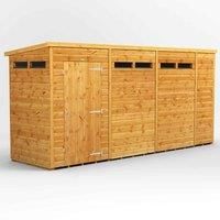 Power Pent 14' x 4' Security Shed, Brown
