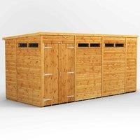 Power Pent 14' x 6' Double Door Security Shed, Brown