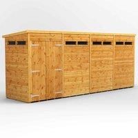 Power Pent 16' x 4' Double Door Security Shed, Brown