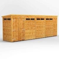 Power Pent 18' x 4' Double Door Security Shed, Brown
