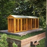 Power Apex 20' x 4' Summerhouse, Brown