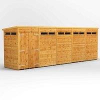 Power Pent 20' x 4' Double Door Security Shed, Brown