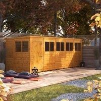 Power Pent 20' x 6' Garden Shed, Brown